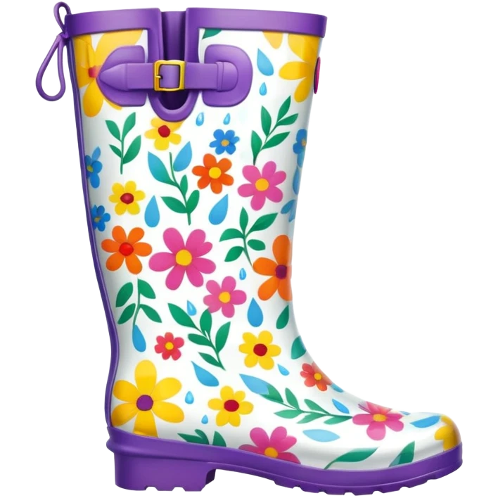 Floral rain boots emoji