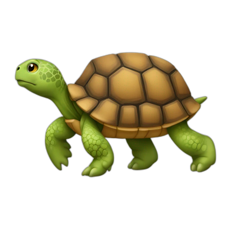 Une tortue sur une cheval emoji