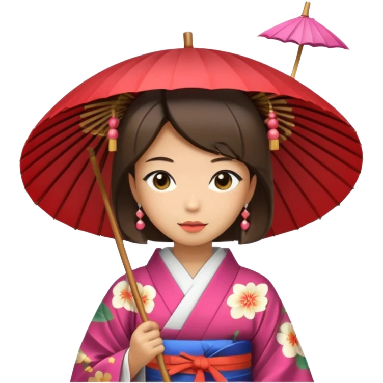 Japanese Princess  with paper umbrella emoji