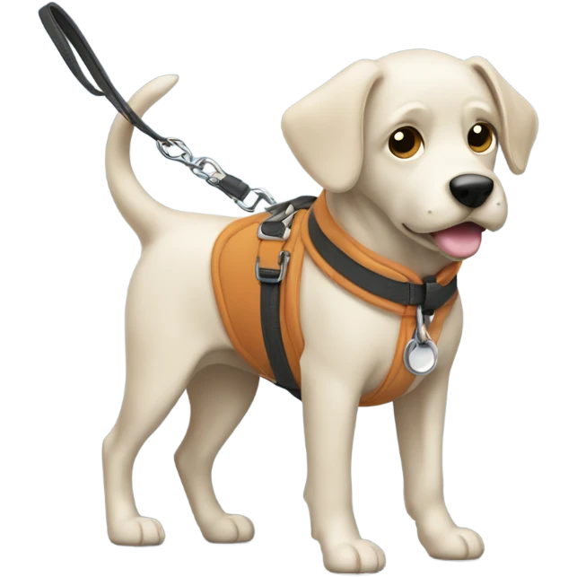 dog walking a coat on a lead  emoji