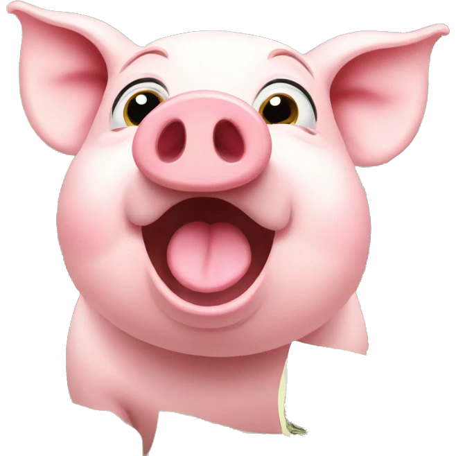 surprised and shocked pig who loves money emoji