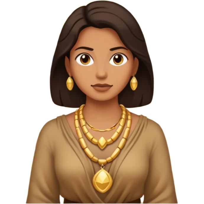 person living in desert just face, hair showing, heavy accessory emoji