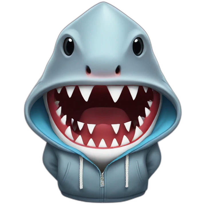 Shark wearing a luxury hoodie emoji