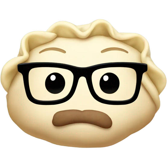 Dumpling face wearing glasses emoji