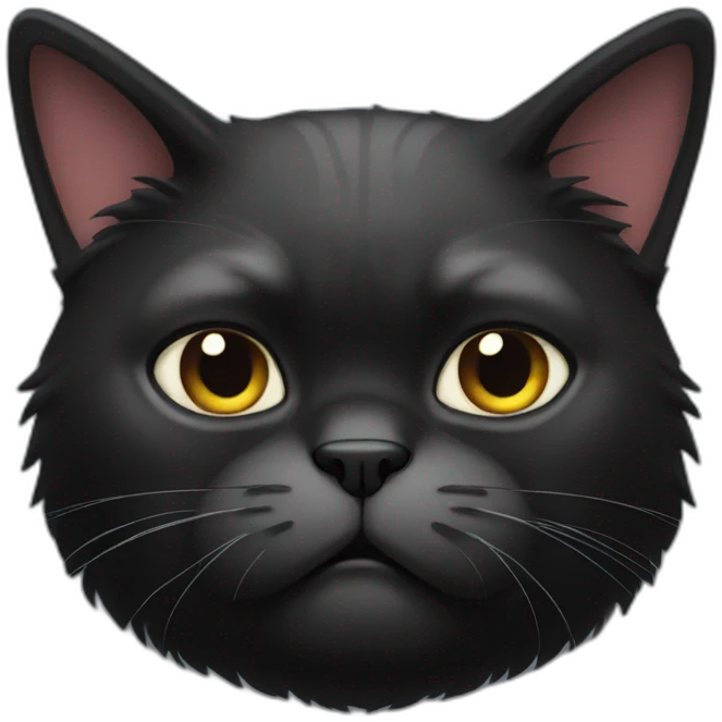grumpy black cat emoji