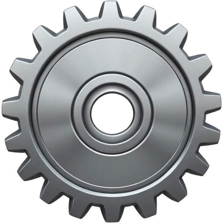 generate a very realistic steel gear emoji