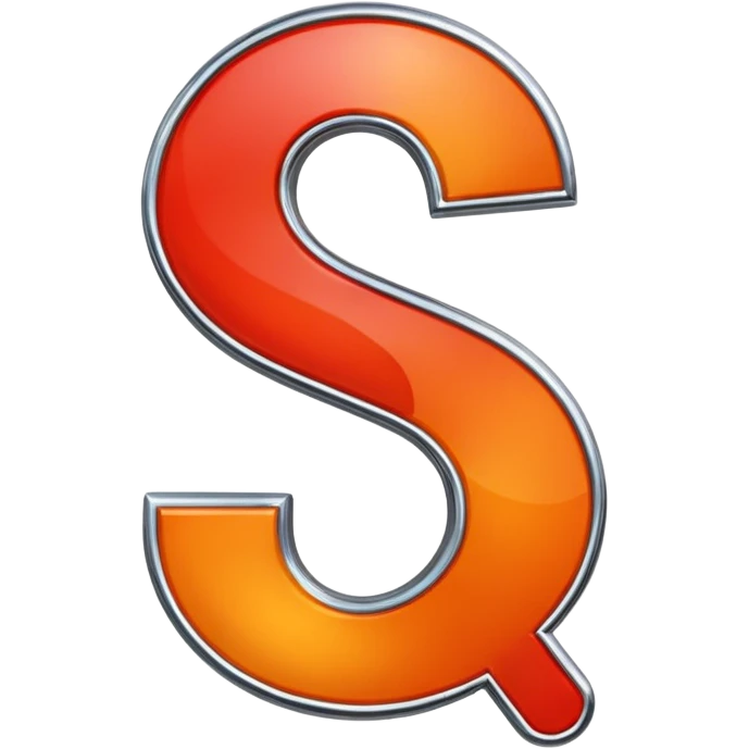 red-and-orange colored question mark with the chrome effect emoji