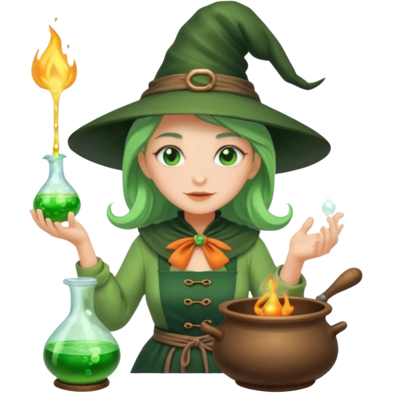 green witch cooking potion emoji