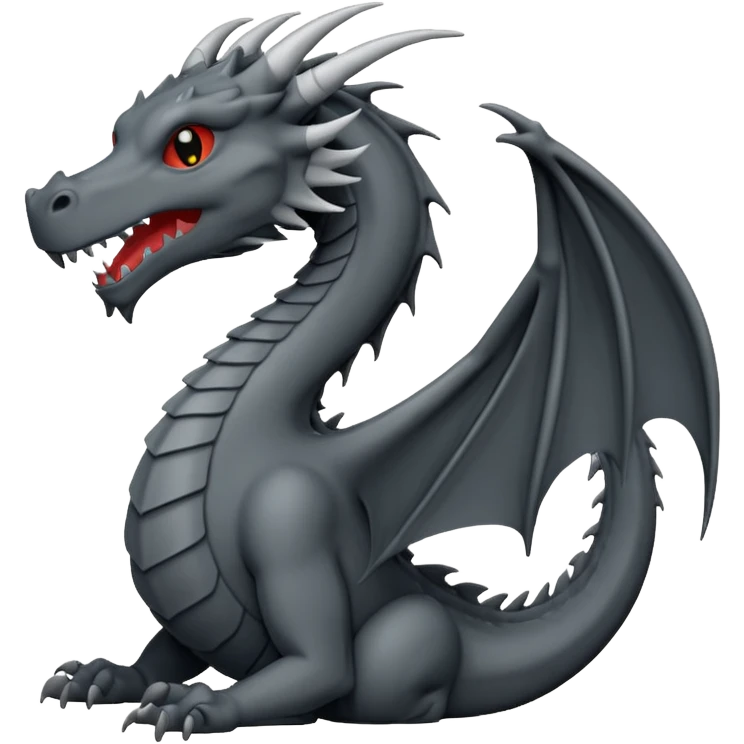 iOS emoji, minimal dragon symbol, dark fantasy, line icon emoji