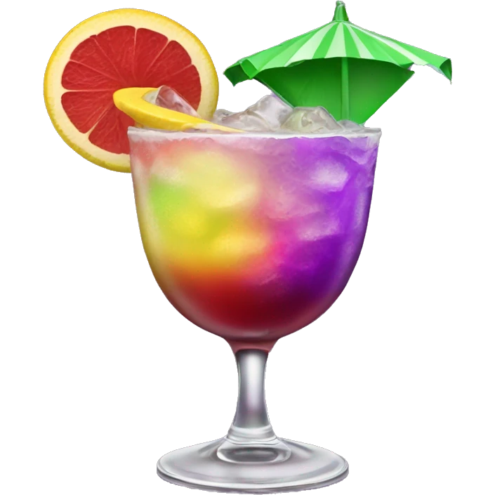 Realistic new orleans purple green red yellow pink hurricane cocktail drink emoji