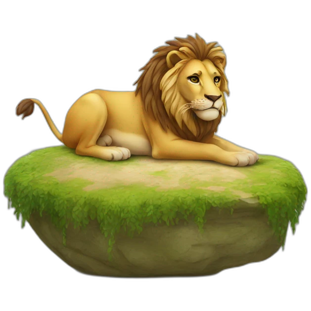 Lion on turtel emoji