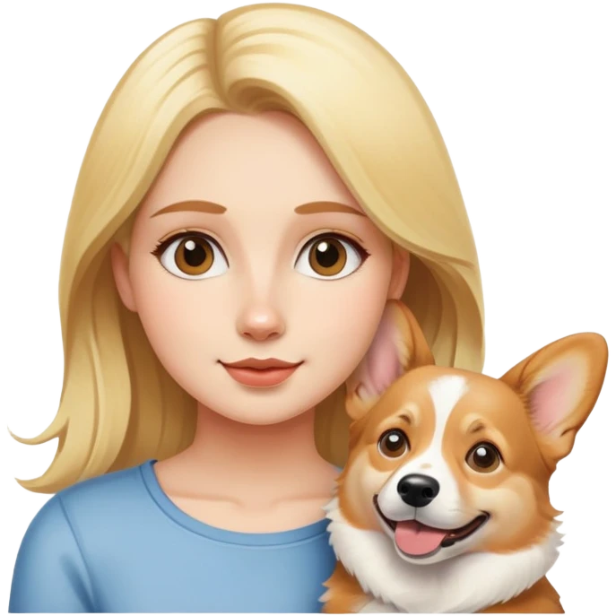 Blondie girl with corgi emoji