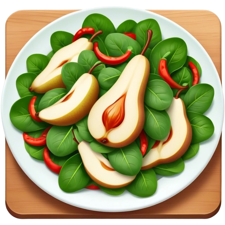 Pear spinach red pepper salad emoji