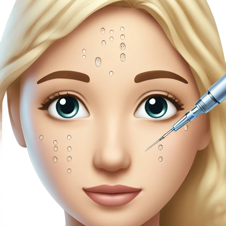 Microneedling on girl face emoji
