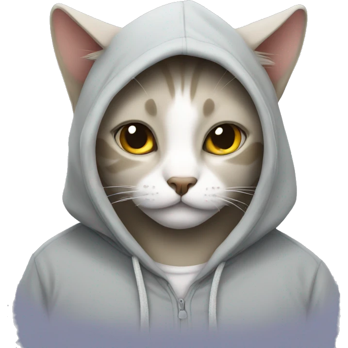 A cat with a hoodie emoji