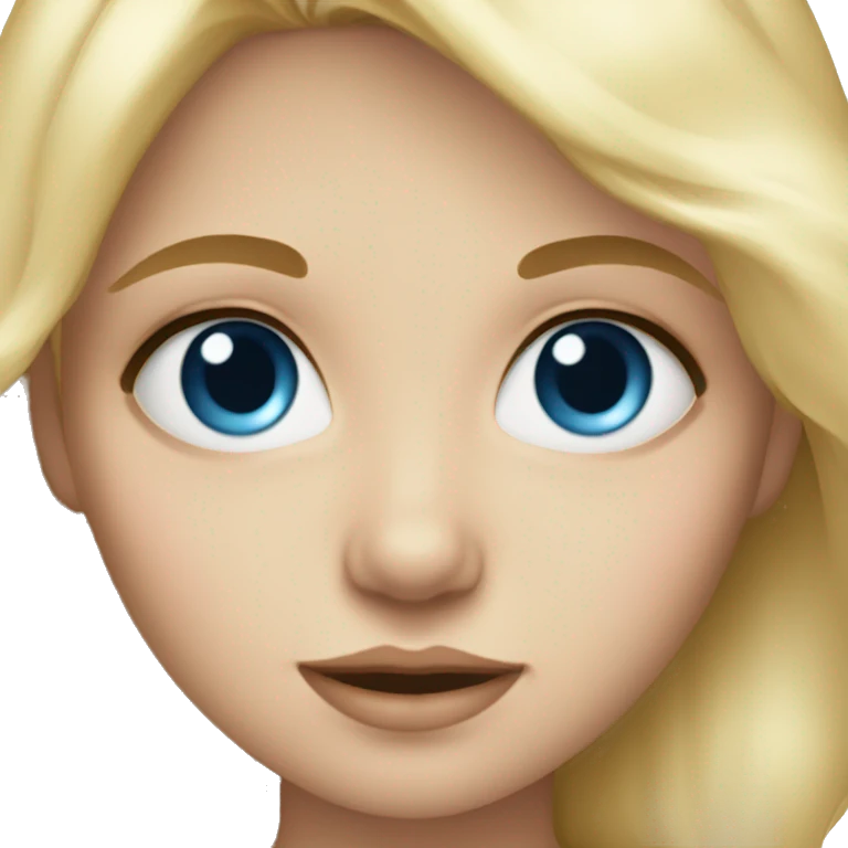 Blond babygirl with blue eye emoji