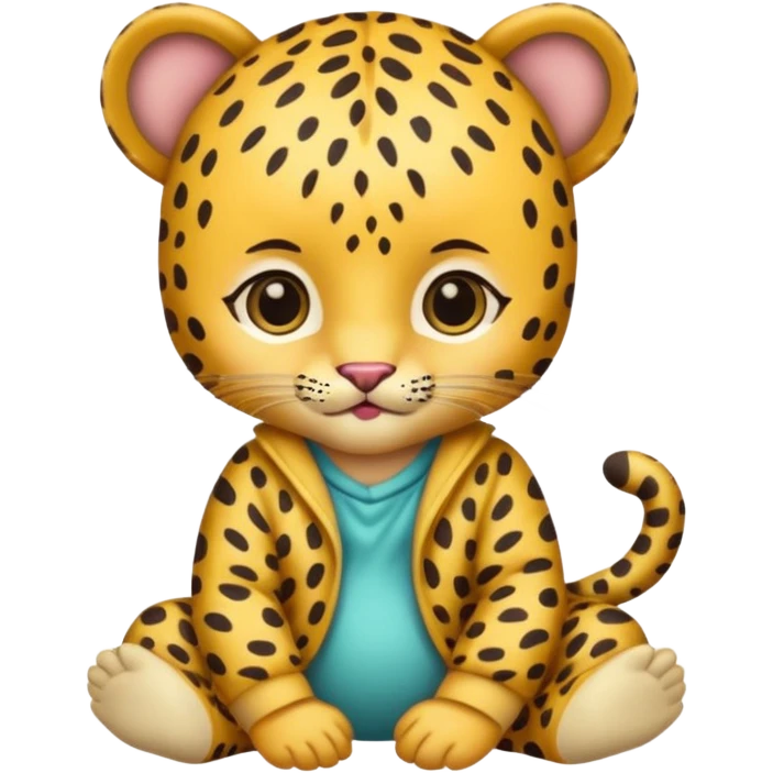 baby with leopard patterned clothes emoji