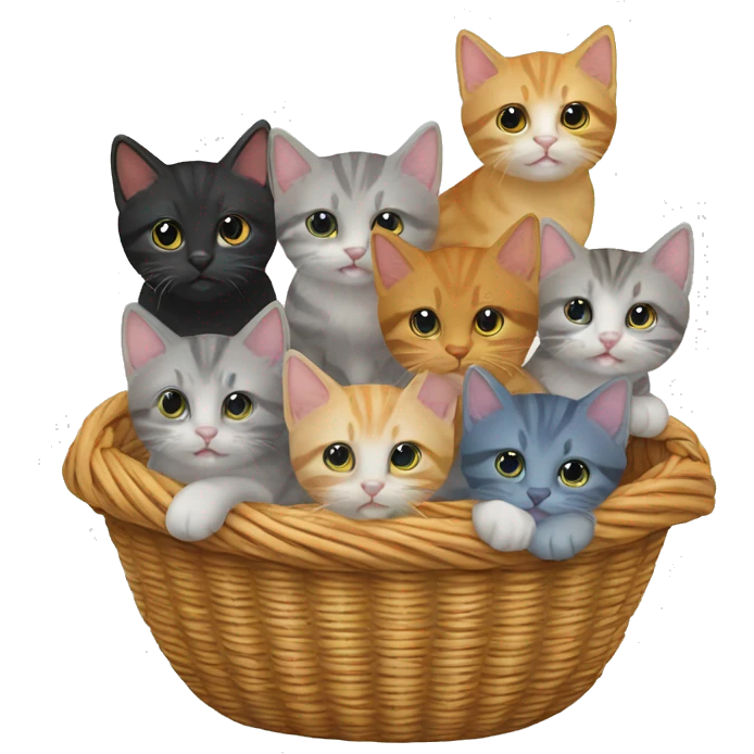 basket of different colored kittens  emoji