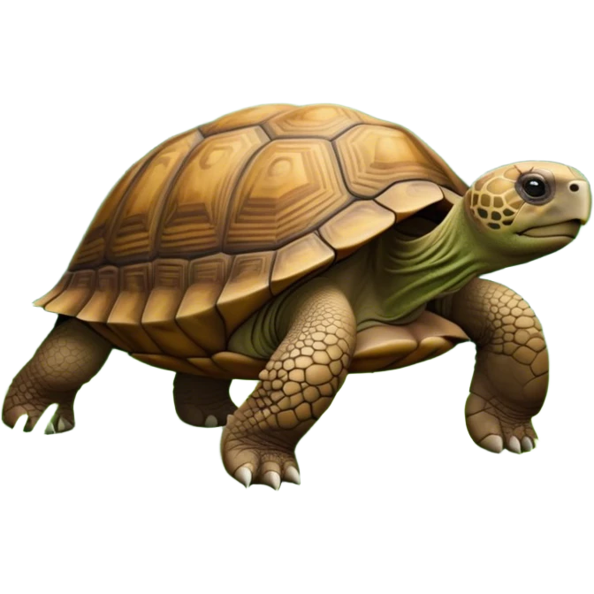 Giant tortoise walking slowly through lush green grass, surrounded by trees and tropical plants. Its large, textured shell gleams in the sunlight, and the peaceful, natural environment adds a sense of tranquility. Transparent background, emphasizing the tortoise’s majestic size. emoji
