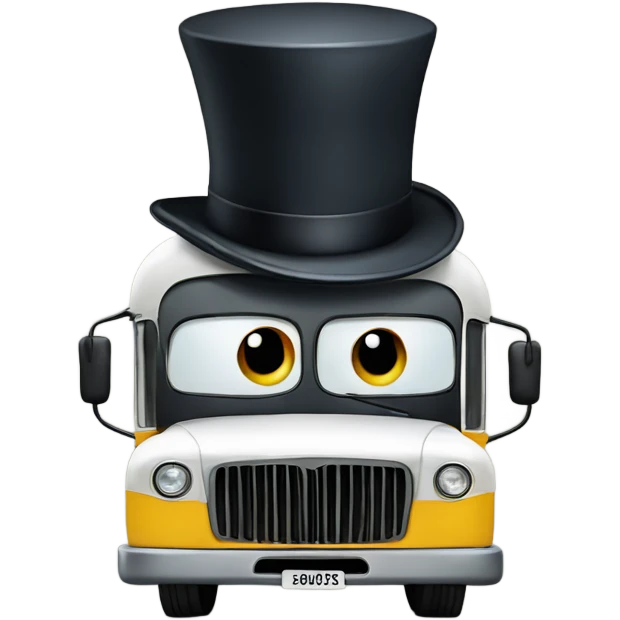 bus with a top hat emoji