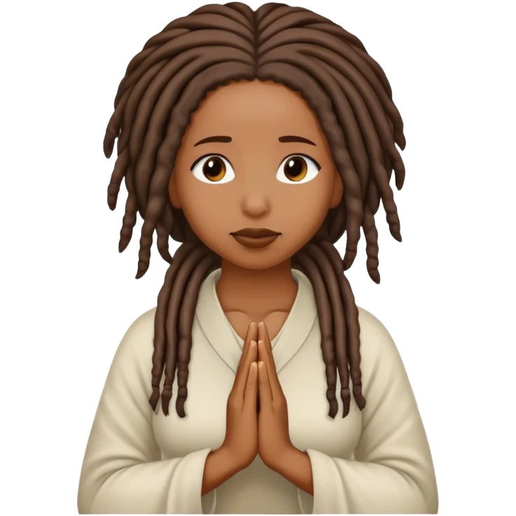 Black woman with locs praying  emoji