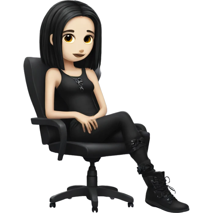Goth girl relaxing emoji