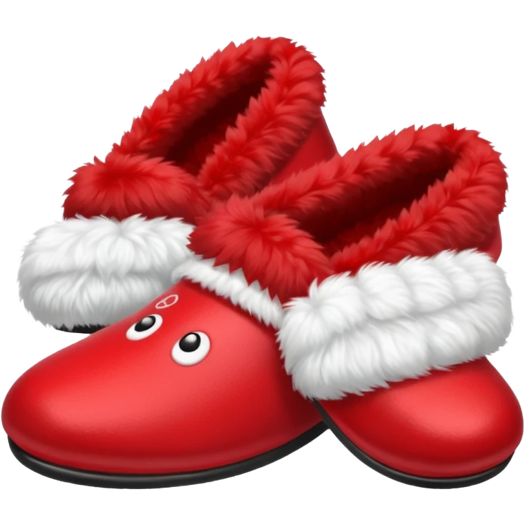 red slippers with red fur emoji