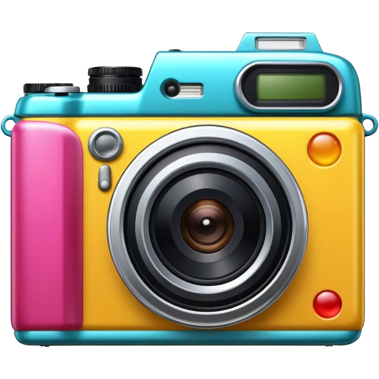 Transform this into a stylized 3D emoji-style icon of a retro [Fujifilm FinePix F30] emoji