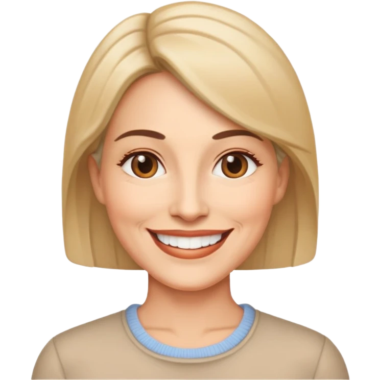 Give me a woman of 47 smiling emoji  emoji