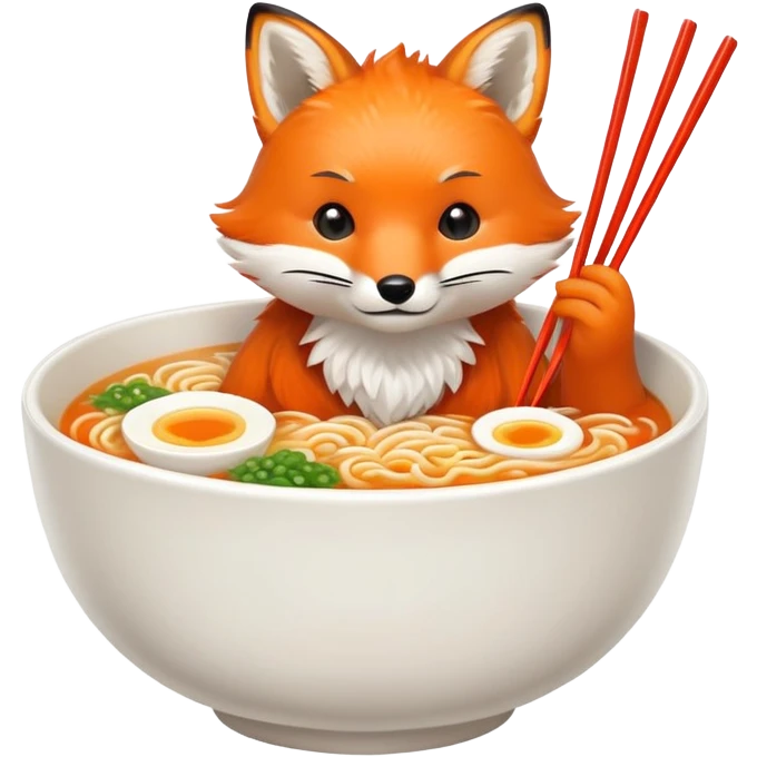 fox eating ramen emoji