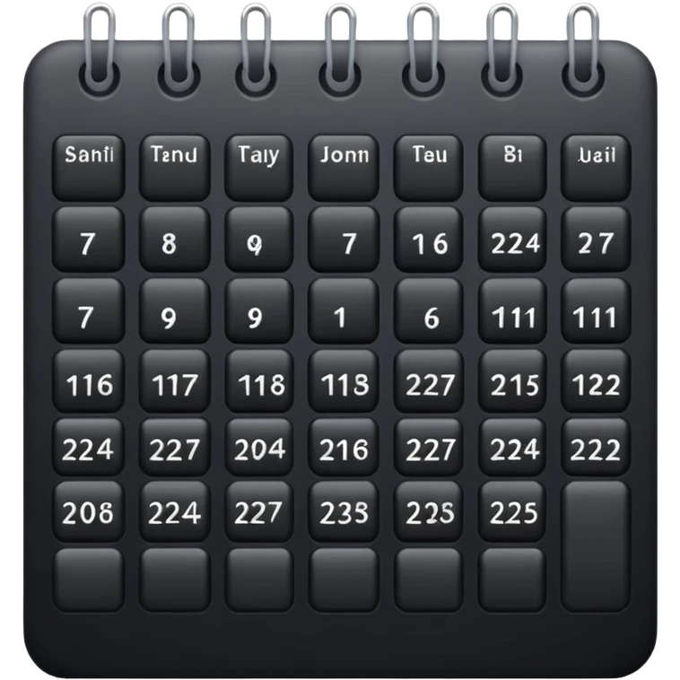 payment schedule — a black matte calendar emoji