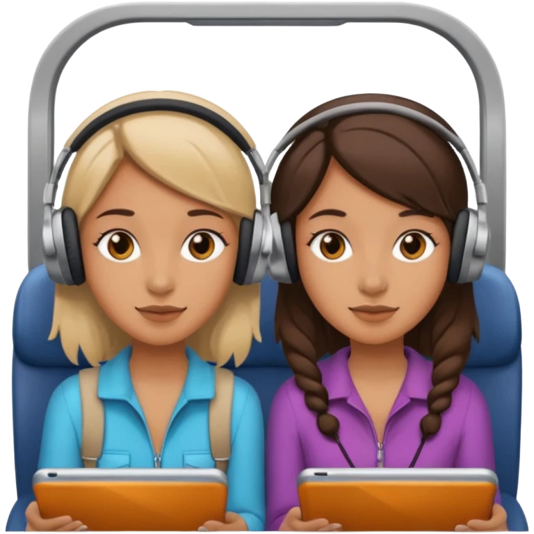 2 girls on plane emoji