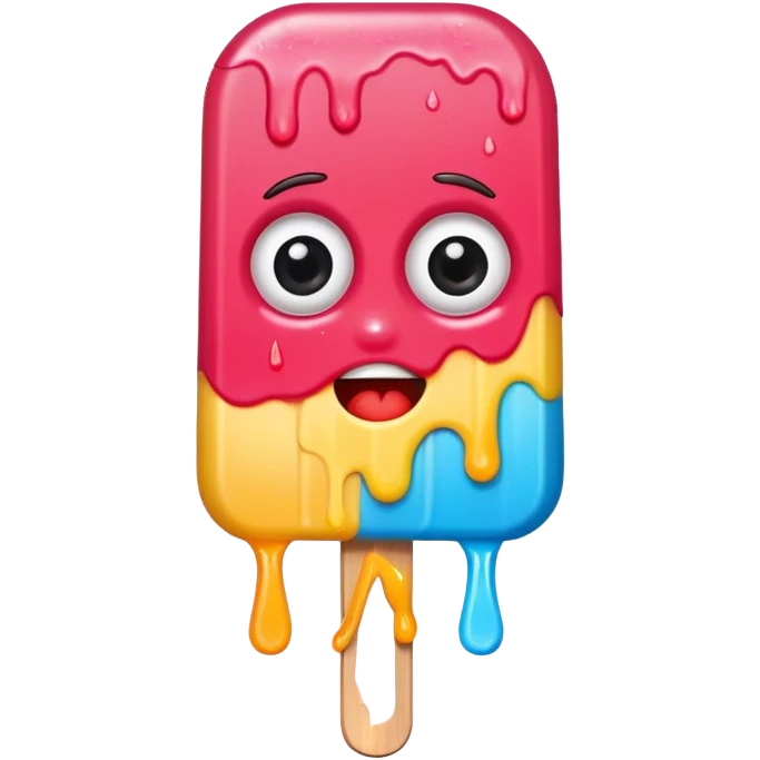 half bitten popsicle with eyes emoji