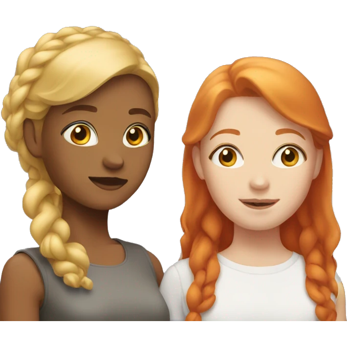 blonde girl and red-headed girl emoji