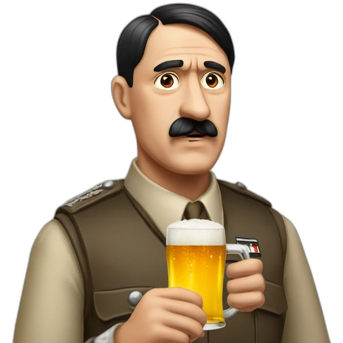 Hitler drink beer emoji