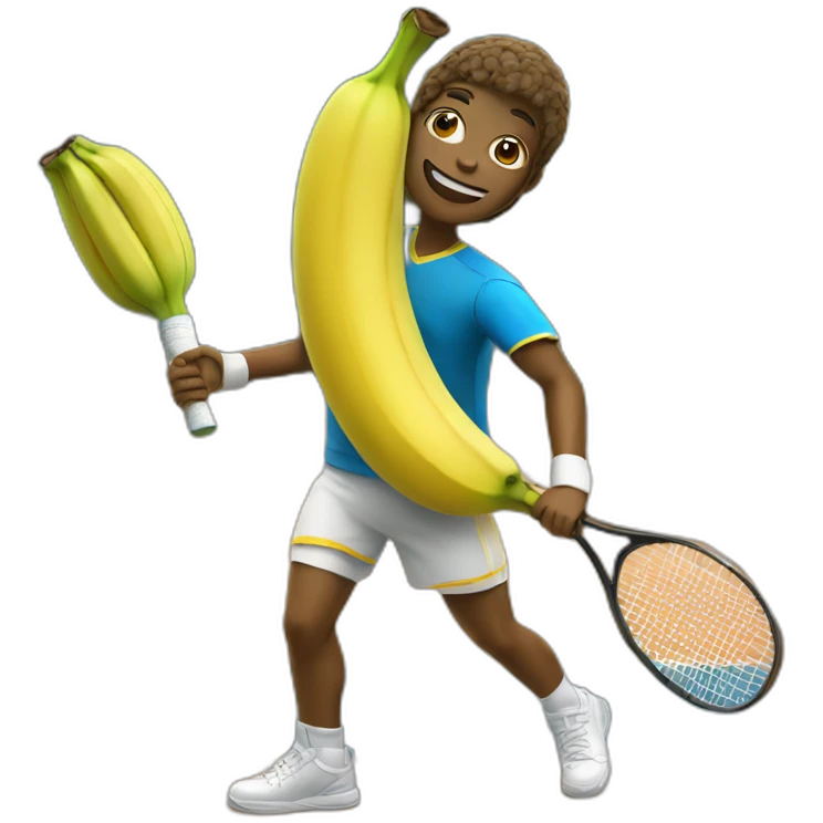 Humanlike Banana in a tennis uniform emoji
