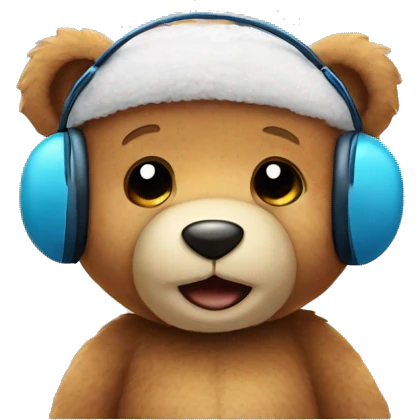 teddy bear with earmuffs  emoji