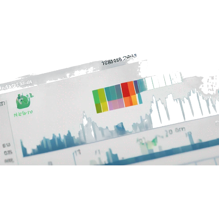 MacBook laptop with stock chart on stock market website emoji