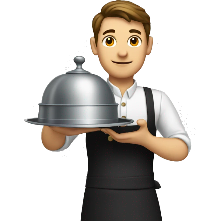 waiter holding cloche  emoji