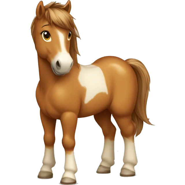 Poney garçon   de taille moyenne avec seulement la  couleur caramel emoji