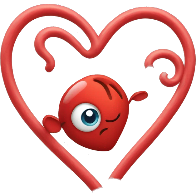 Red heart with spirkle emoji