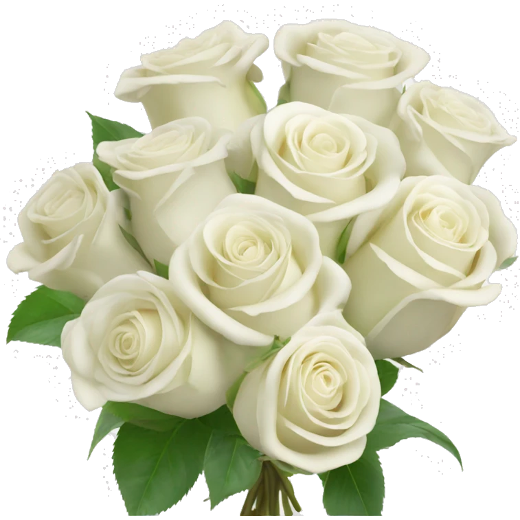 Boquet of white roses emoji