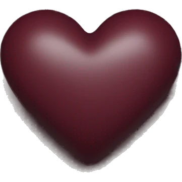 A dark maroon color heart emoji