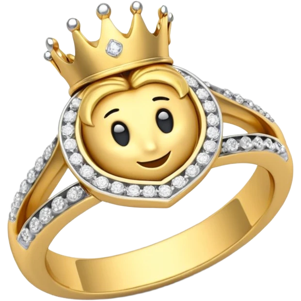 anillo de cumpleañera de 15 años con corona emoji