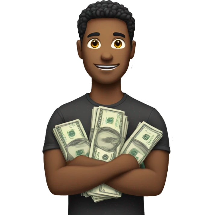 Guy holding stacks of money  emoji