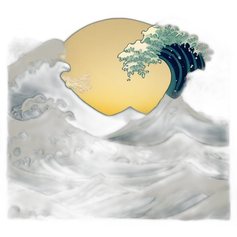 large wave of kanagawa emoji