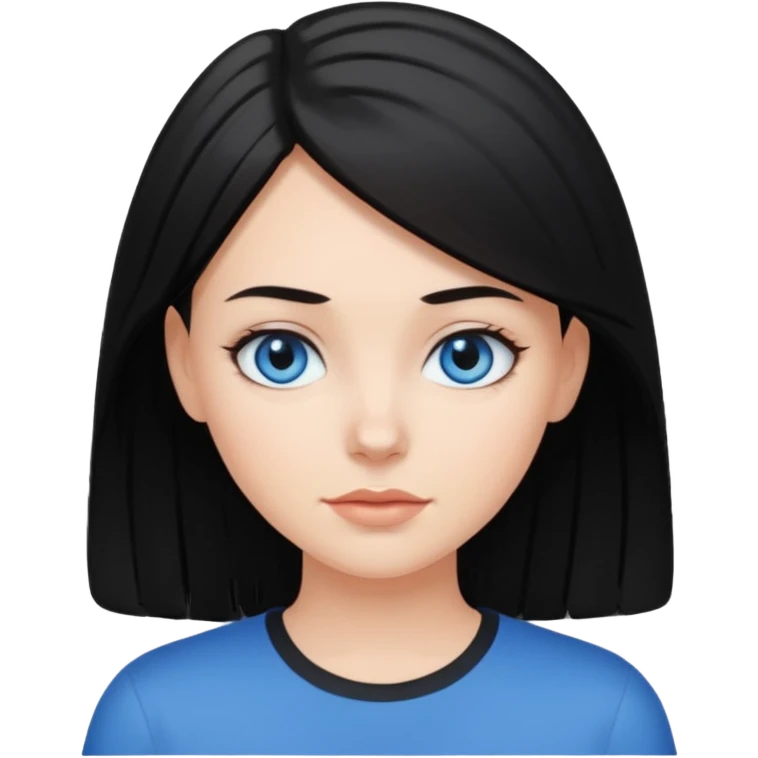 White girl with Black medium length hair emoji