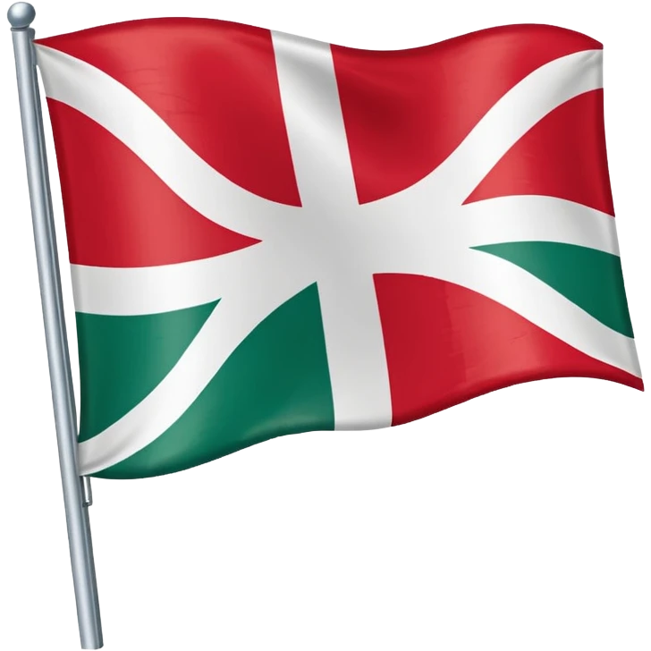 Una bandera del pais basko el rojo en forma de x y una cruz blanca el fondo rojo emoji