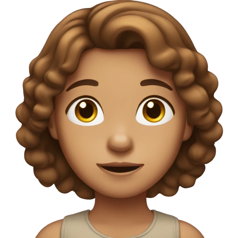 Dreamy girl with brown hair long emoji