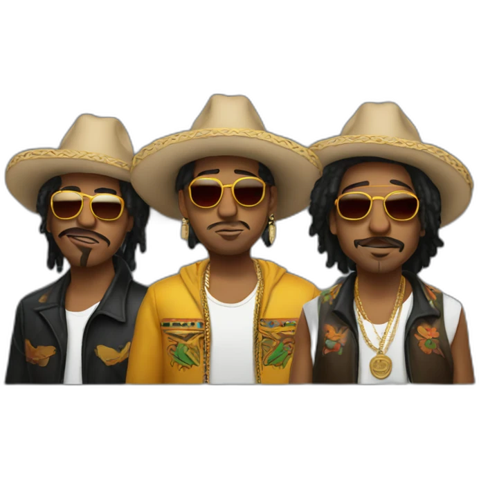 three amigos rappers in one emoji